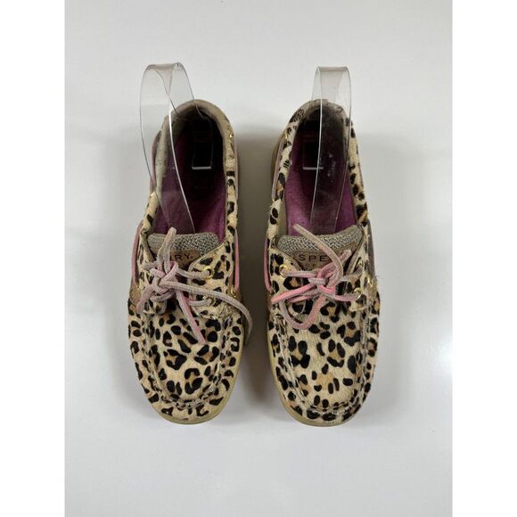 Sperry Top-Sider Bluefish Leopard Print Pony Hair Boat Shoes Women's Size 6M - Picture 3 of 10